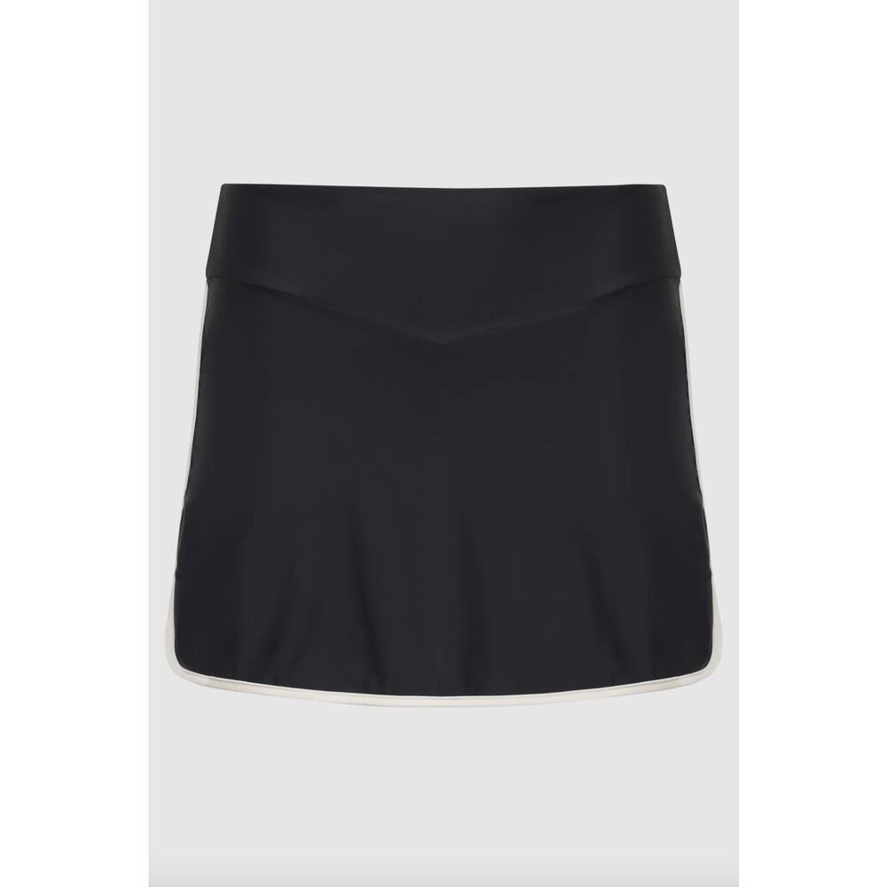Acacia Swimwear LANEY Tennis Skirt - Black Piped Skort - Large - NWT